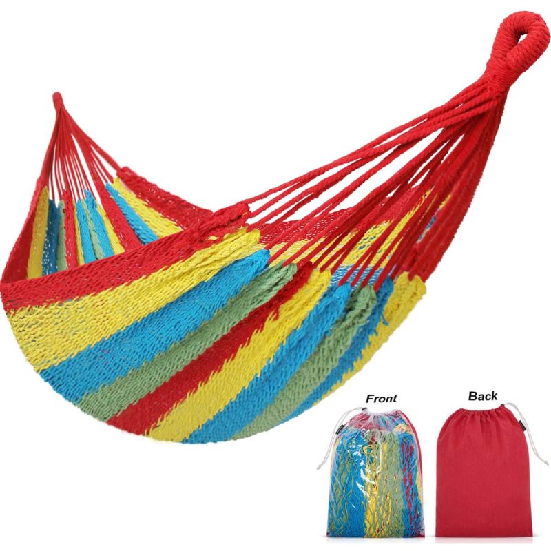 10FT x10FT Family Hammock Portable Mayan Hammock with Carry Bag Matrimonial Size Multi-Color Handmade Yucatan Hammock for Travel Camping Backyard, Porch, Outdoor or Indoor Use - INNO STAGE