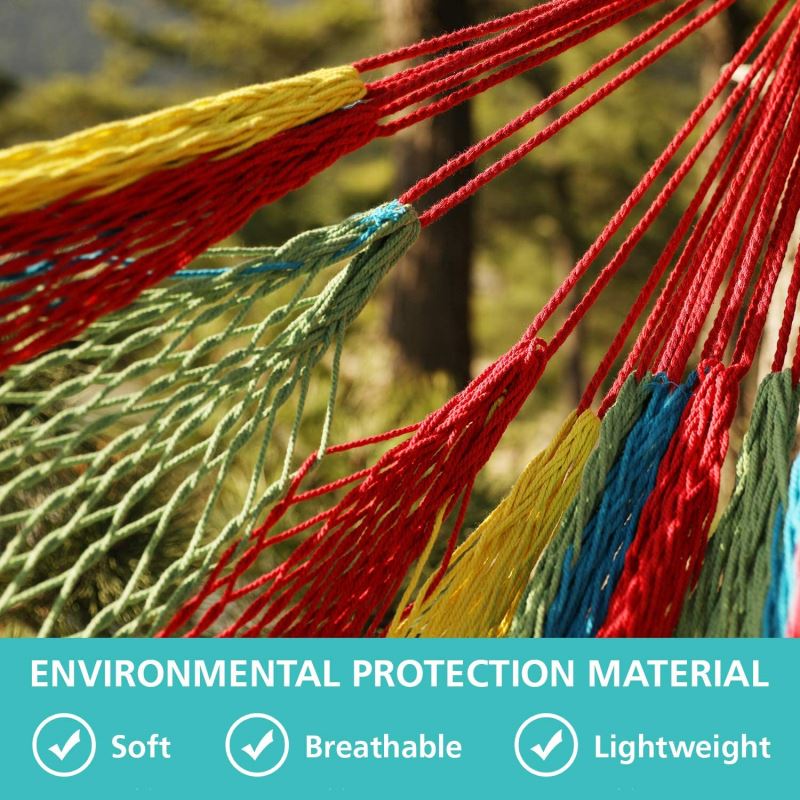 10FT x10FT Family Hammock Portable Mayan Hammock with Carry Bag Matrimonial Size Multi-Color Handmade Yucatan Hammock for Travel Camping Backyard, Porch, Outdoor or Indoor Use - INNO STAGE