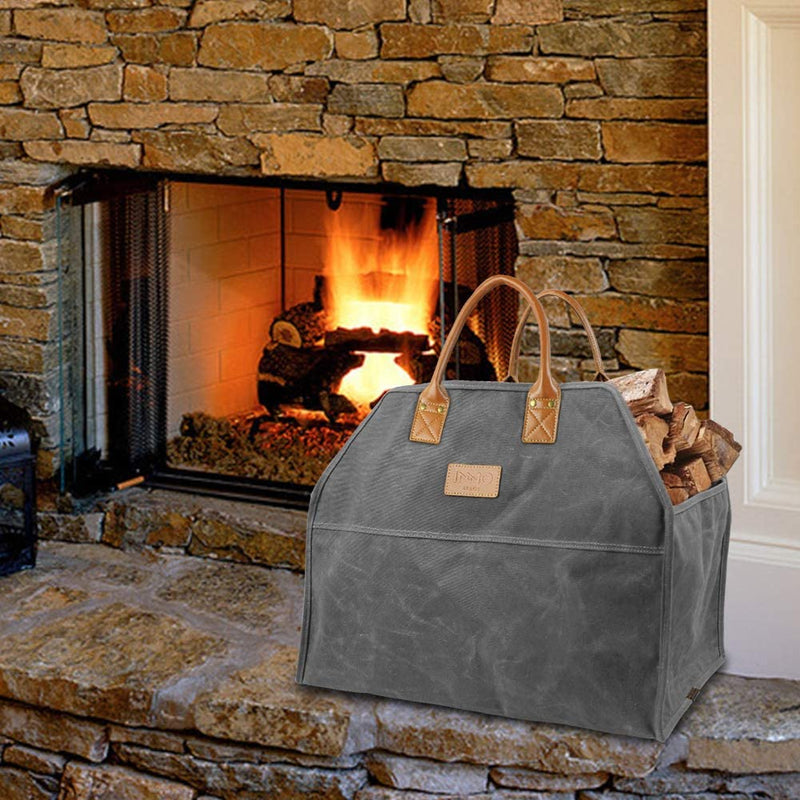 Heavy Duty Wax Canvas Log Carrier Tote Rust - INNO STAGE