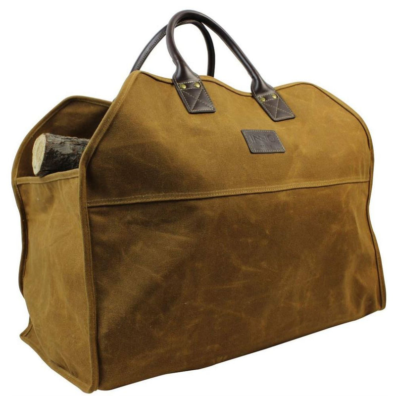 Heavy Duty Wax Canvas Log Carrier Tote Rust (may arrive after Christmas) - INNO STAGE