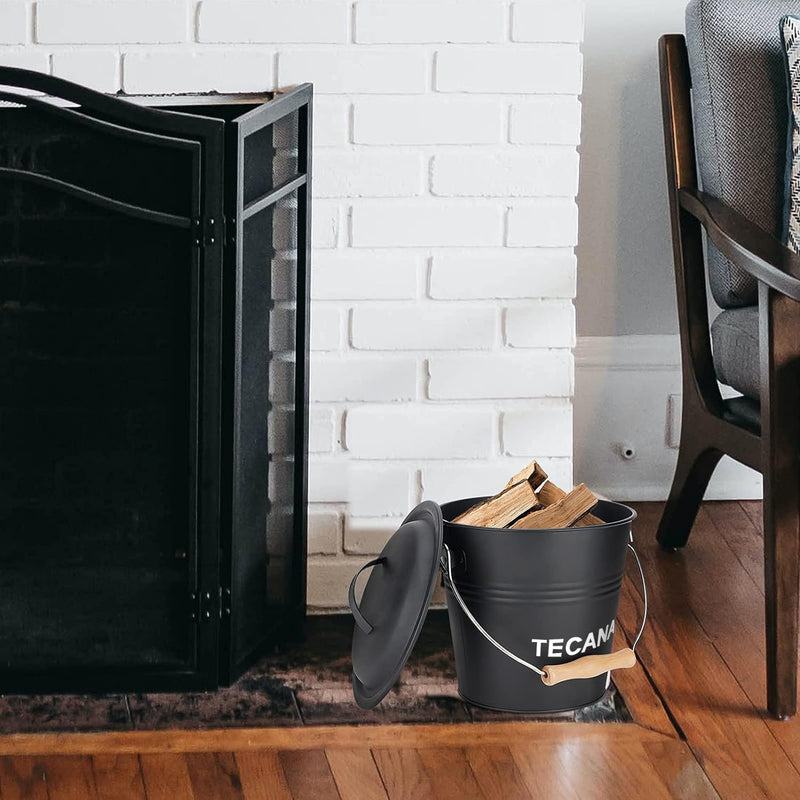 TECANA 1.5-Gallon Barrel of Metal with Lid- For Fireplaces, Wood Stoves - INNO STAGE