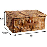 2 Person Willow Hamper Picnic Basket with Cooler Grey Stripe - INNO STAGE