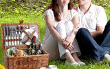 2 Person Willow Hamper Picnic Basket with Cooler Grey Stripe - INNO STAGE
