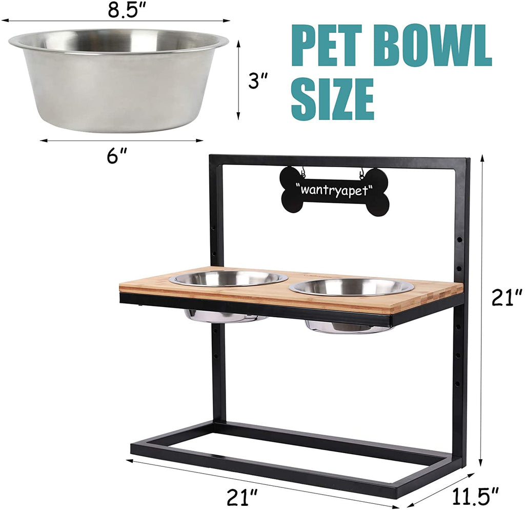 Elevated Dog Bowls Adjustable to 3 Heights for Dog Ceramic Food and Wa –  INNO STAGE