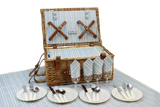 4 Person Classical Picnic Wicker Basket with Cooler - INNO STAGE
