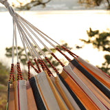 Double Size Cotton Hammock - Woven Hammock Two Person Hanging Camping Bed for Patio, Backyard, Porch, Outdoor and Indoor Use - Color Stripe - INNO STAGE