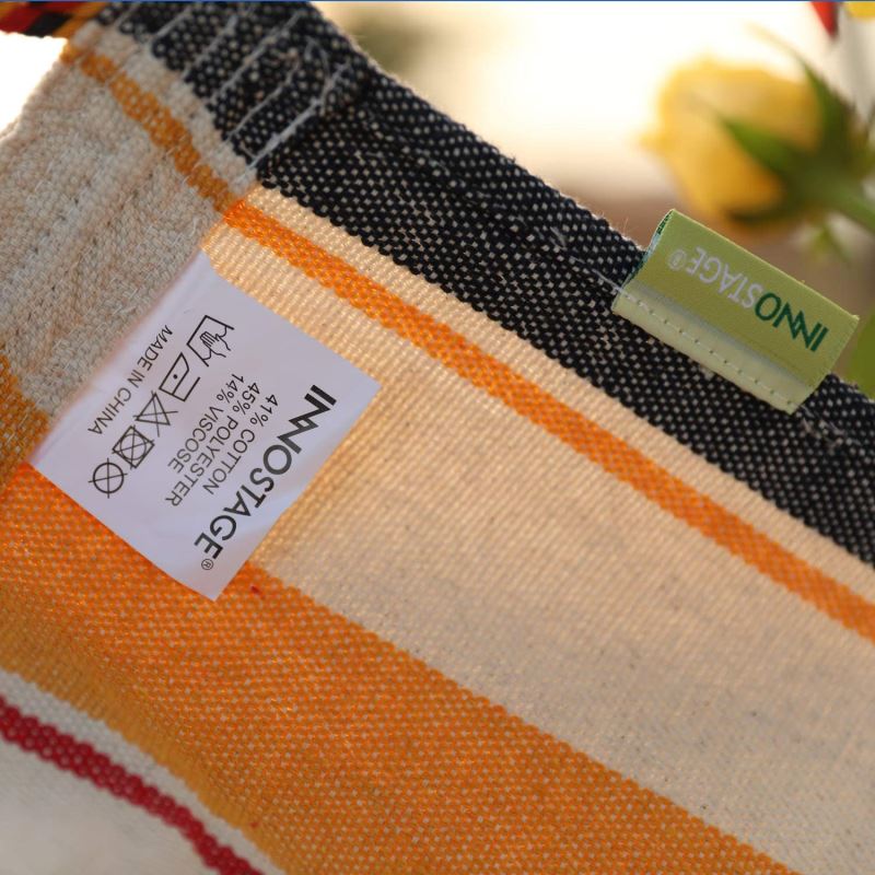Double Size Cotton Hammock - Woven Hammock Two Person Hanging Camping Bed for Patio, Backyard, Porch, Outdoor and Indoor Use - Color Stripe - INNO STAGE