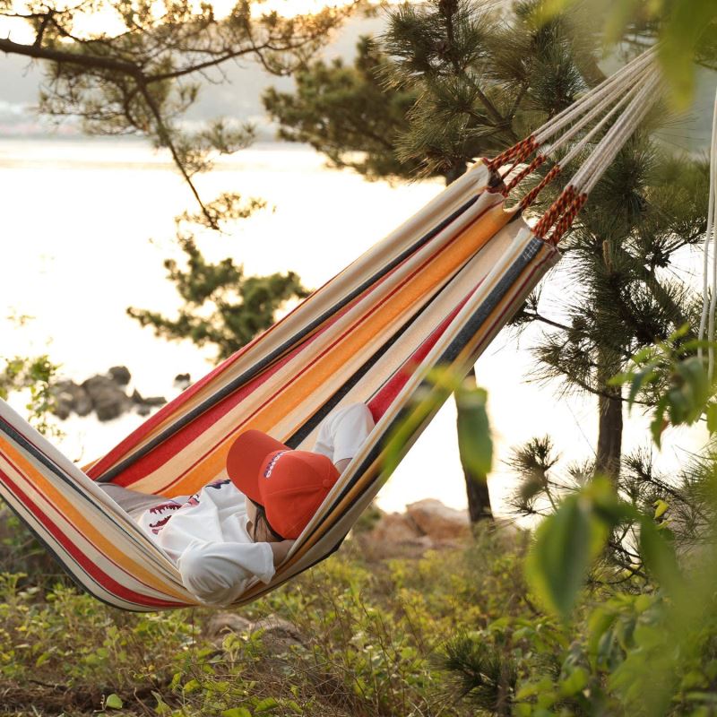 Double Size Cotton Hammock Woven Hammock Two Person Hanging Camping INNO STAGE