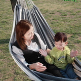Brazilian Cotton Double Hammock with Carrying Bag - Blue and White Stripes - INNO STAGE