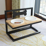 Elevated Dog Bowls Adjustable to 3 Heights for Dog Ceramic Food and Water Bowls - INNO STAGE
