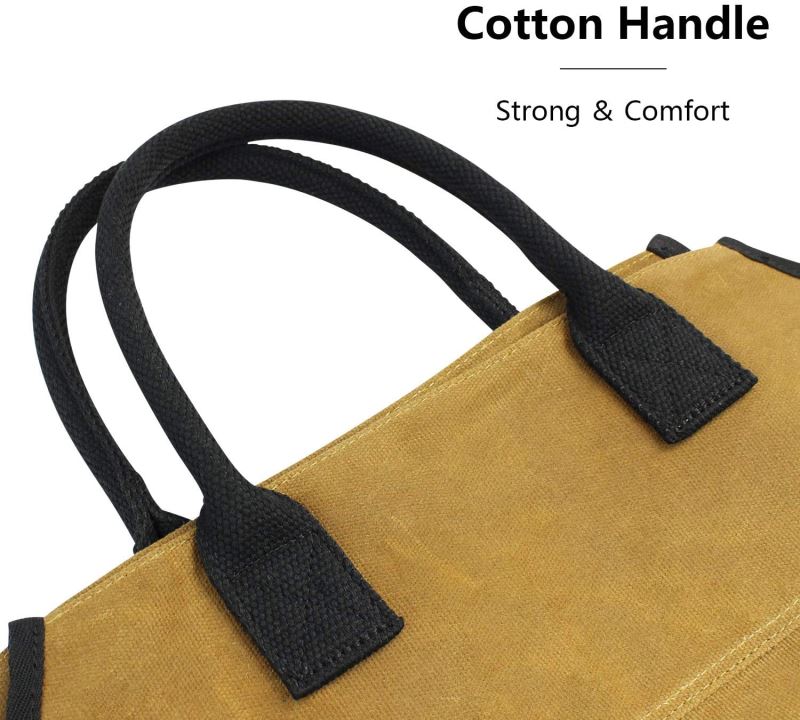Heavy Duty Waxed Canvas Log Carrier Tote Bag Extra Large Durable Firewood Holder - INNO STAGE