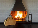 Heavy Duty Waxed Canvas Log Carrier Tote Bag Extra Large Durable Firewood Holder - INNO STAGE