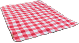 Waterproof Picnic Blanket 79" x 59" Soft Fleece Thick Beach Mat Red Check - INNO STAGE