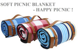 Waterproof Picnic Blanket 79" x 59" Soft Fleece Thick Beach Mat Red Check - INNO STAGE