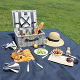 Picnic Wicker Basket 2 Person with Black-and-white Stripe - INNO STAGE