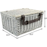 Picnic Wicker Basket 2 Person with Black-and-white Stripe - INNO STAGE
