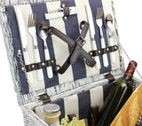 Picnic Wicker Basket 2 Person with Black-and-white Stripe - INNO STAGE
