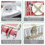 2 Person Romantic Red Wicker Picnic Basket with Cooler - INNO STAGE