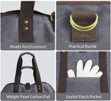 Waxed Canvas Log Carrier Tote Bag Extra Large Durable Firewood Holder Grey - INNO STAGE