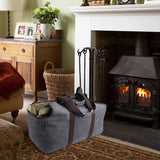 Waxed Canvas Log Carrier Tote Bag Extra Large Durable Firewood Holder Grey - INNO STAGE