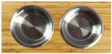 3” High Bamboo Elevated Dog Cat Dog Feeder with 2 Stainless Steel Bowls, Raised Stand Pet Feeder Perfect for Small Dogs & Cats - INNO STAGE
