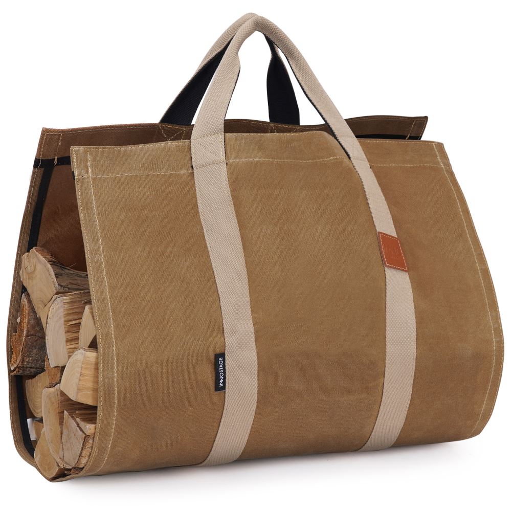 Firewood Log Carrier Tote Bag with Super Strong Double Straps for