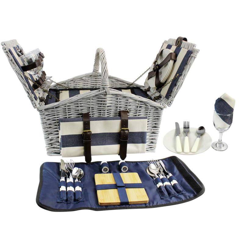 4 Person Huntsman Willow Picnic Hamper Cooler White - INNO STAGE