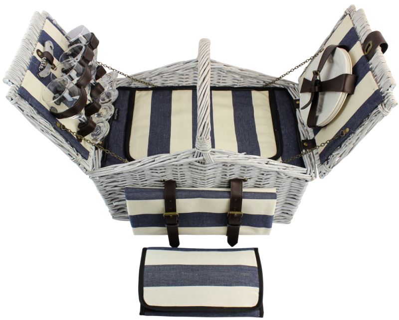 4 Person Huntsman Willow Picnic Hamper Cooler White - INNO STAGE