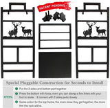 Firewood Rack Fireplce Firepit Tools Set Wood Log Holder for Fire Place Outdoor Indoor Accessories-2 Layer Iron with Brush, Shovel, Tong, Hook - INNO STAGE