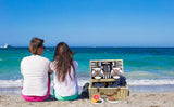 4 Person Natural Wicker Picnic Hamper Basket Deluxe Service Set - INNO STAGE