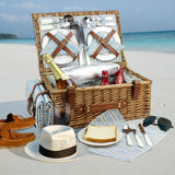 4 Person Classical Picnic Wicker Basket with Cooler - INNO STAGE