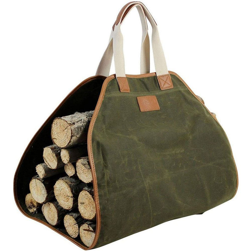 Waxed Canvas Log Carrier Tote Bag Green(may arrive after Christmas) - INNO STAGE