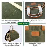 Waxed Canvas Log Carrier Tote Bag Green(may arrive after Christmas) - INNO STAGE