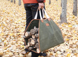 Waxed Canvas Log Carrier Tote Bag Green(may arrive after Christmas) - INNO STAGE